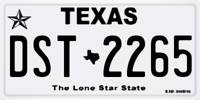 TX license plate DST2265