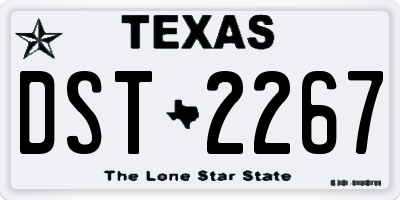 TX license plate DST2267