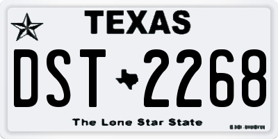 TX license plate DST2268