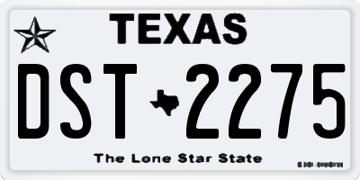TX license plate DST2275