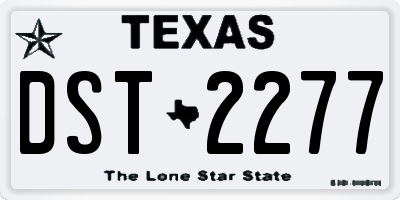 TX license plate DST2277
