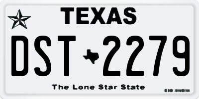 TX license plate DST2279
