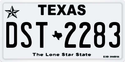 TX license plate DST2283