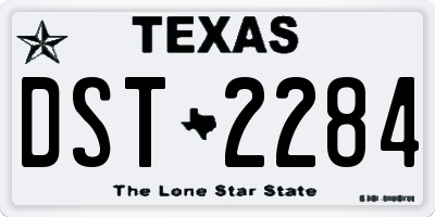 TX license plate DST2284