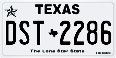 TX license plate DST2286