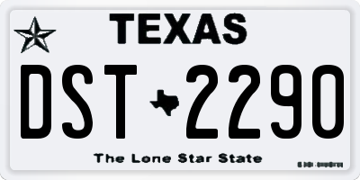 TX license plate DST2290