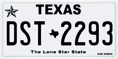 TX license plate DST2293