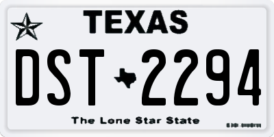 TX license plate DST2294