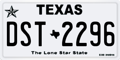 TX license plate DST2296