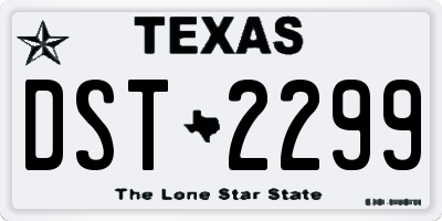 TX license plate DST2299