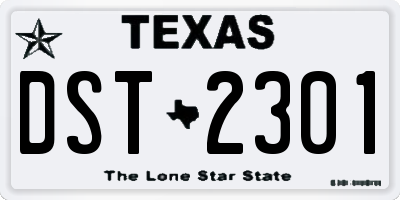 TX license plate DST2301