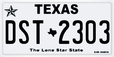 TX license plate DST2303
