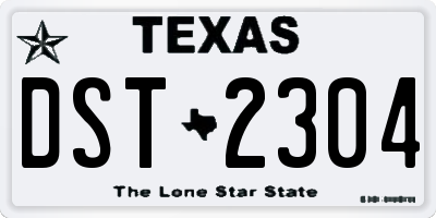 TX license plate DST2304