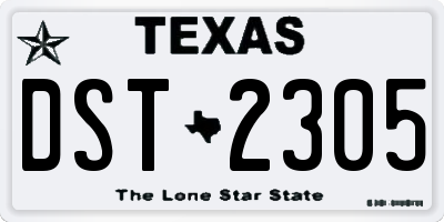 TX license plate DST2305