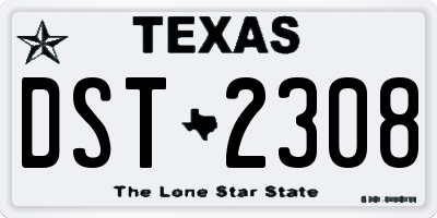 TX license plate DST2308