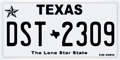 TX license plate DST2309