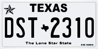 TX license plate DST2310