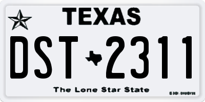 TX license plate DST2311