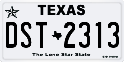 TX license plate DST2313