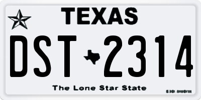 TX license plate DST2314