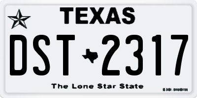 TX license plate DST2317