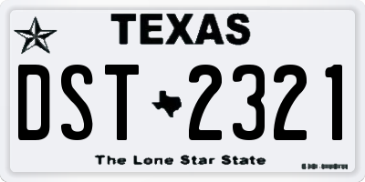 TX license plate DST2321