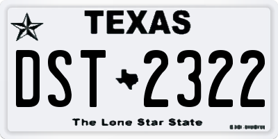 TX license plate DST2322