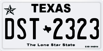 TX license plate DST2323
