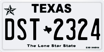 TX license plate DST2324