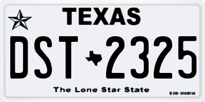 TX license plate DST2325