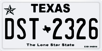 TX license plate DST2326