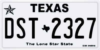 TX license plate DST2327