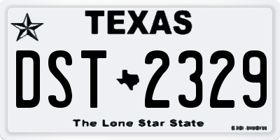 TX license plate DST2329