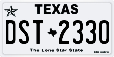 TX license plate DST2330
