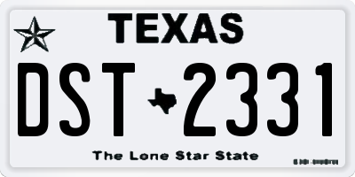 TX license plate DST2331
