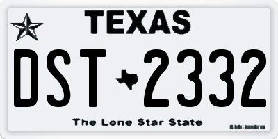 TX license plate DST2332