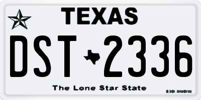 TX license plate DST2336