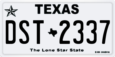 TX license plate DST2337