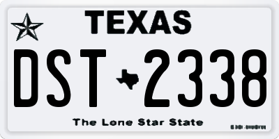TX license plate DST2338