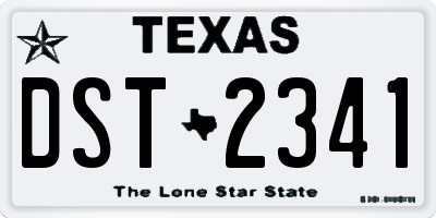 TX license plate DST2341