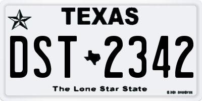 TX license plate DST2342