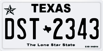TX license plate DST2343