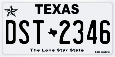 TX license plate DST2346