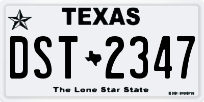 TX license plate DST2347