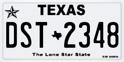 TX license plate DST2348
