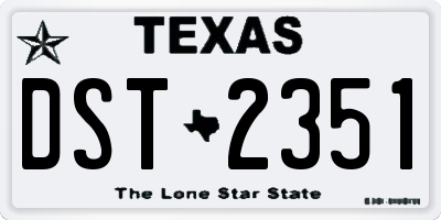 TX license plate DST2351