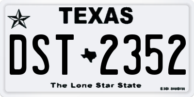 TX license plate DST2352