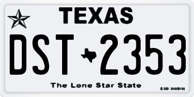 TX license plate DST2353