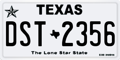 TX license plate DST2356