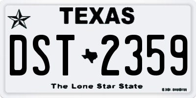 TX license plate DST2359